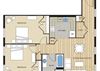2 Bed1 Bath 910sf Floor Plan 2 Bed1 Bath 910sf Floor Plan at Clayborne Apartments, Alexandria, VA